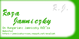 roza jamniczky business card